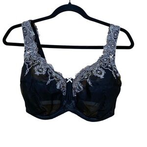 Fayreform Black & White Lace Unlined Underwire Bra Size 34H.
